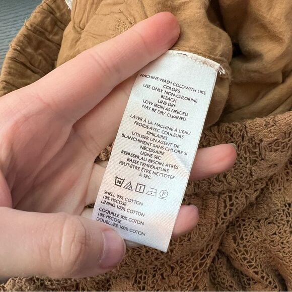 By Anthropologie Lace Cargo Pants Brown Knit Large - Picture 10 of 13